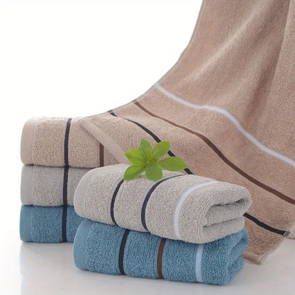 Teli da bagno in spugna di cotone a righe – Singolo, confezione da 3 o 6