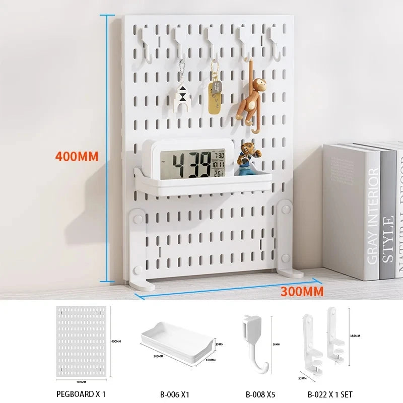 No Drill Desktop Pegboard Rack Gaming Room Organizer For Controllers Headphones Switch Figurine Stationery Storage