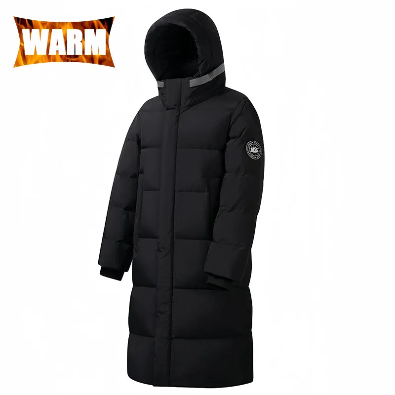 Winter Long Down Jacket Women Windbreaker Jacket Fashion Couple Down Coat Warm Hooded Thick Winter Windproof Waterproof Men Coat