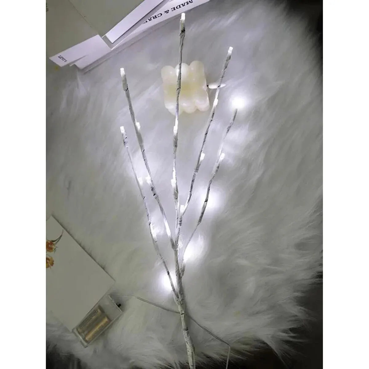 Lighted White Birch Branch – 20 LED Battery Fairy Light Decor