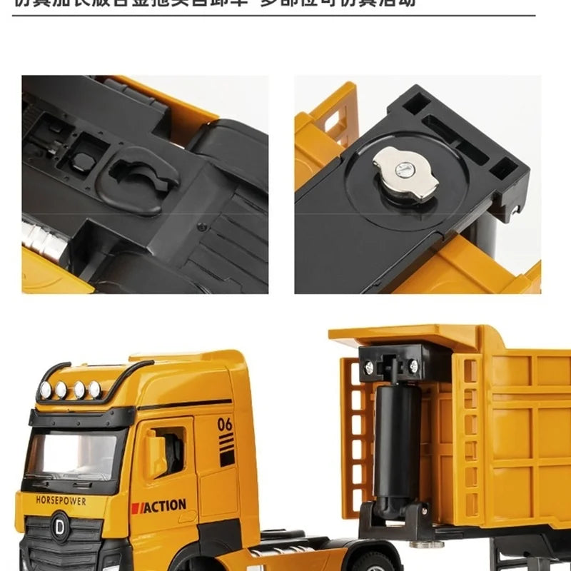 42 cm Alloy Semi-Trailer Dump Truck – Large Construction Toy