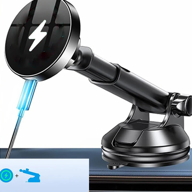 15W Magnetic Dashboard Wireless Car Charger & Mount