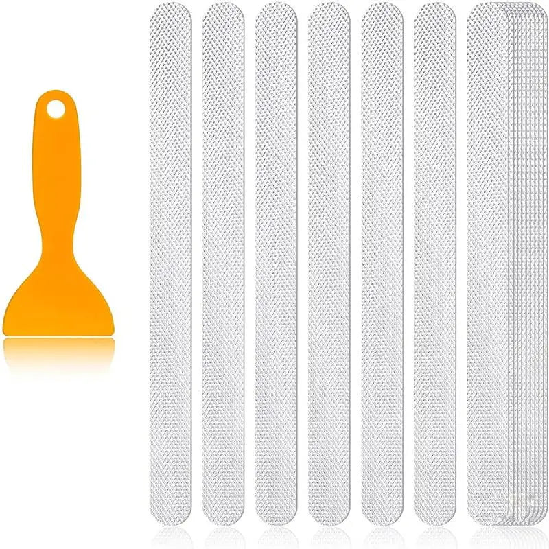 Non-Slip Bath & Shower Stickers with Scraper, 24-Piece Set