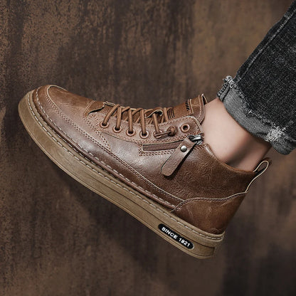 Lässige Herren-Schnürstiefeletten aus PU
