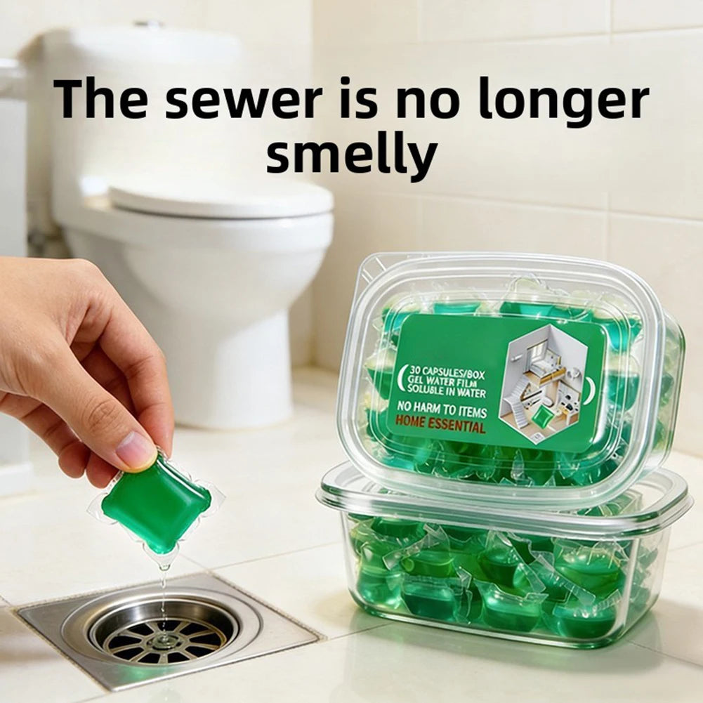 Odor Removal Sewer Cleaner Scented Gel Airs Freshener For Sinks Drains Gel Water Film Soluble In Water For Kitchen For Bathroom