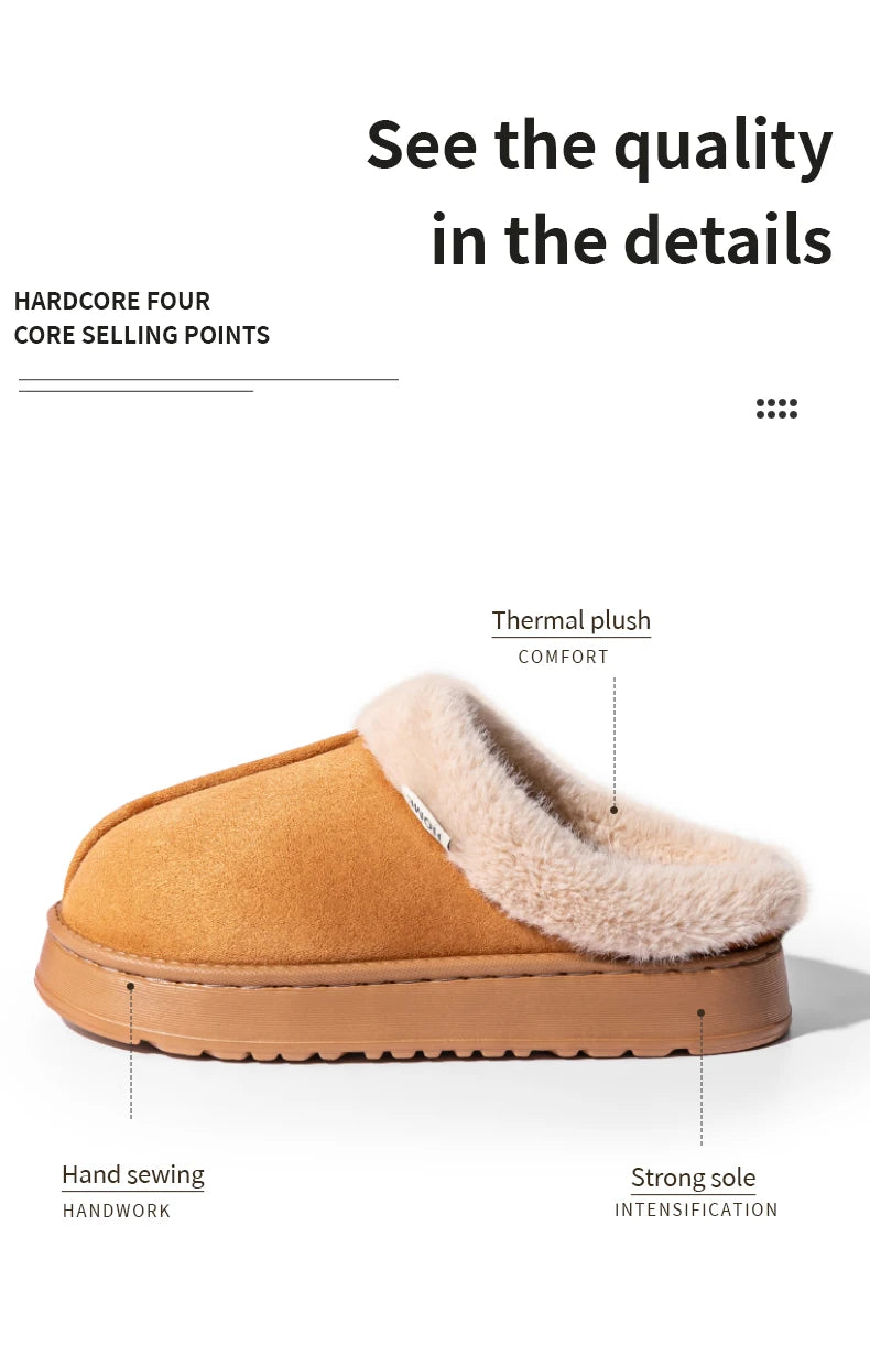Women's Fluffy Winter Slippers – Warm Non-Slip House Slippers
