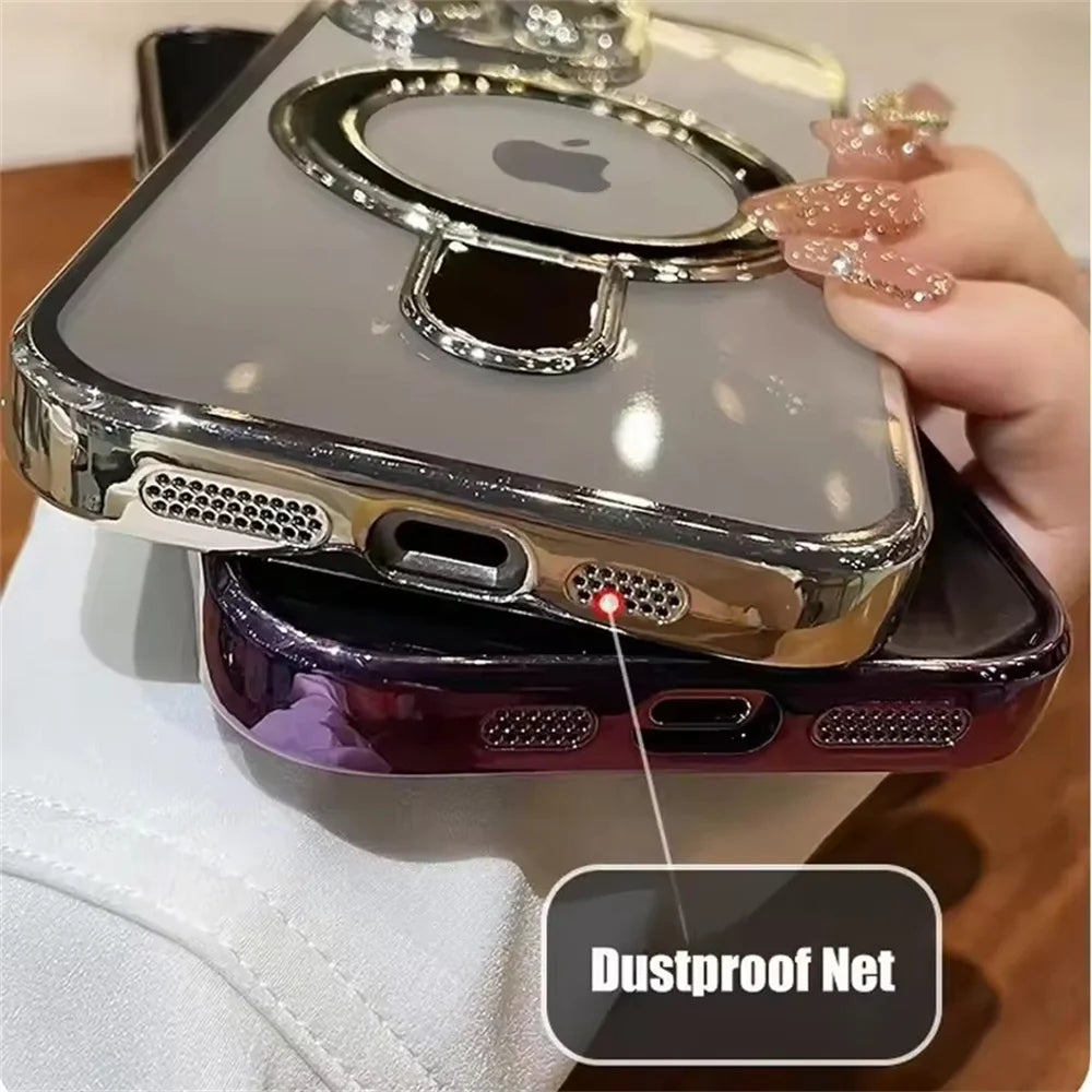 Clear Magnetic iPhone Case with Ring Stand
