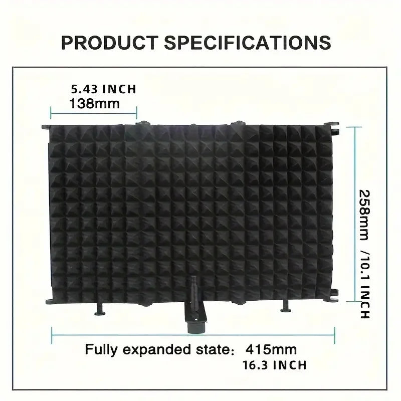 Microphone Isolation Shield – Foldable Sound-Absorbing Vocal Booth