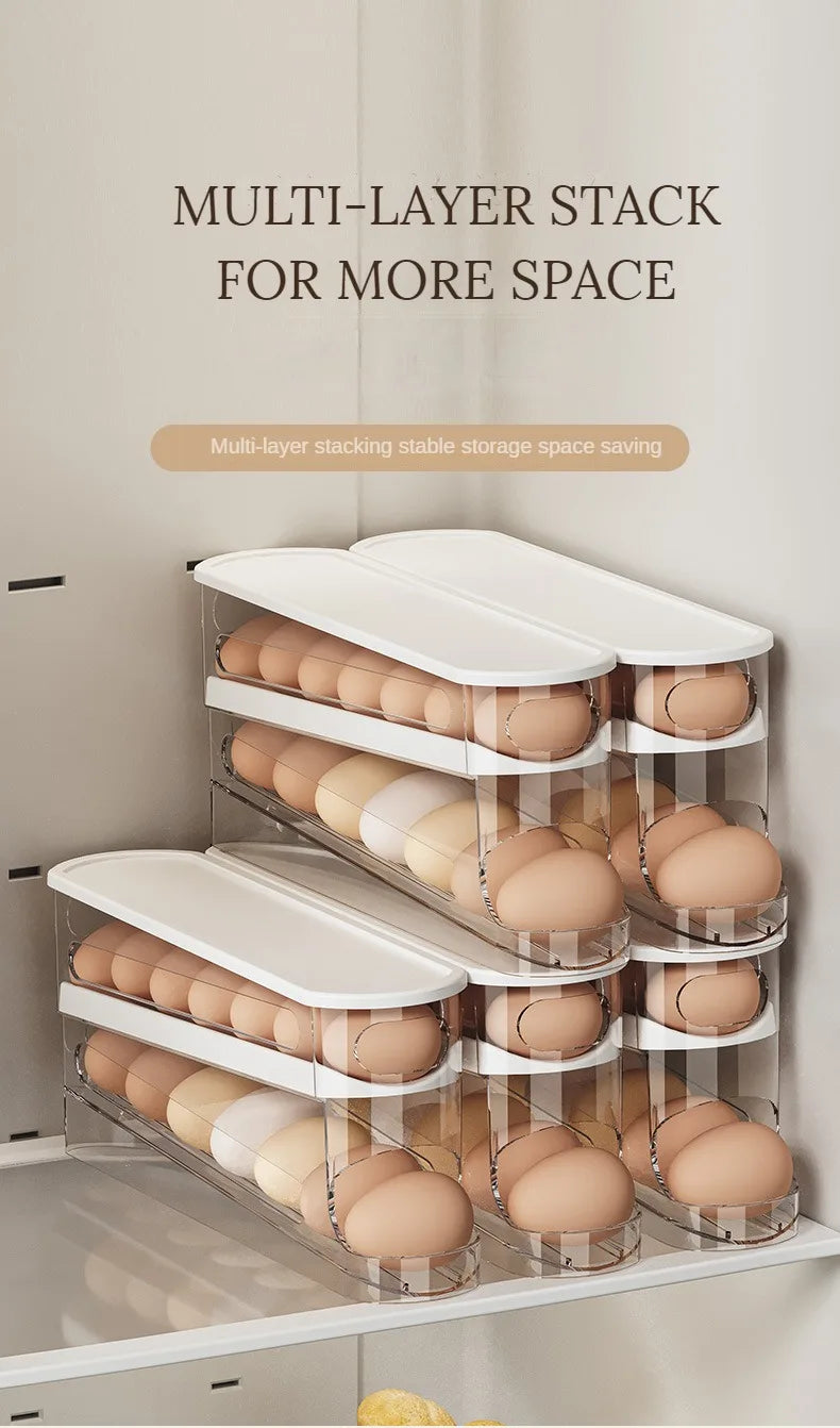 2-Tier Rolling Egg Dispenser for the Fridge – Space-Saving Organizer