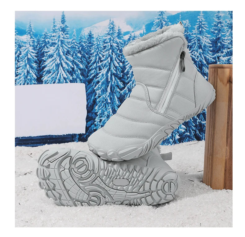 2026 Kids Wide Toe Barefoot Snow Boots Boys Girls Winter Shoes Outdoor Waterproof Sneakers Girls Boys Non-Slip Warm Snow Boots