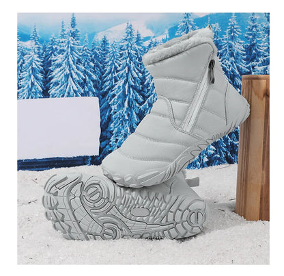 Botas de nieve de invierno para niños con puntera ancha y forro de felpa