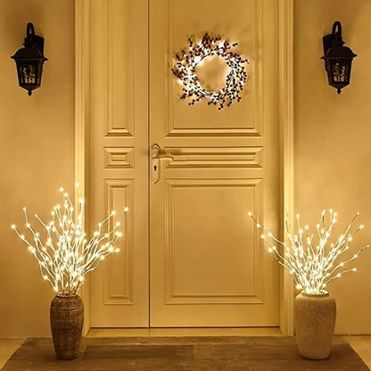 Beleuchteter Weißbirkenzweig – 20 LED Batterie-Lichterketten-Deko