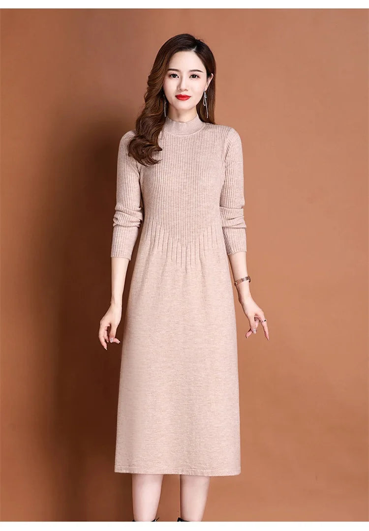 Women's Ankle-Length A-Line Dress with Appliqué