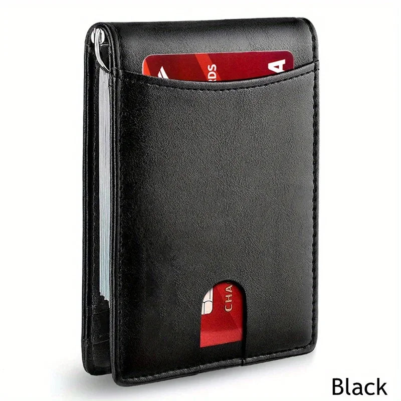 Men's Slim Bifold Wallet with Money Clip – RFID-Blocking