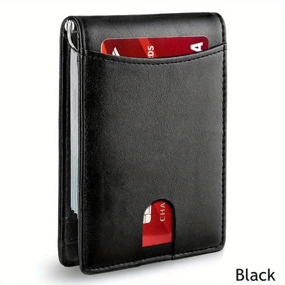 Men's Slim Bifold Wallet with Money Clip – RFID-Blocking