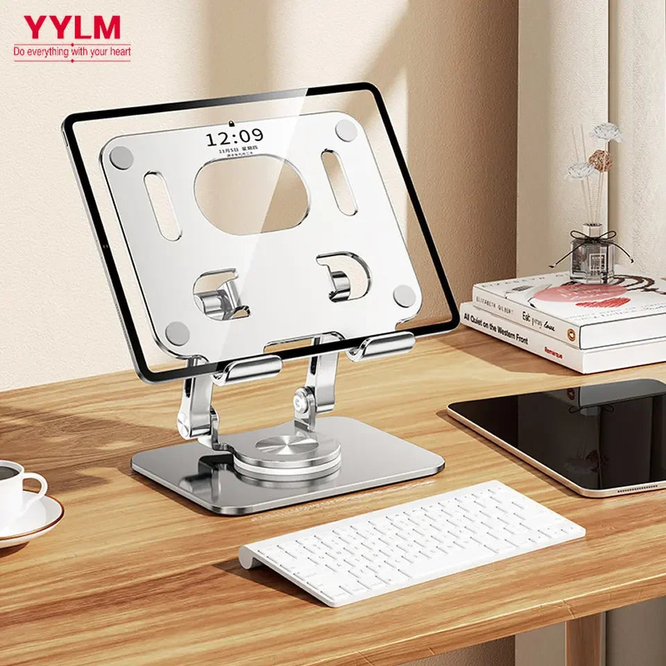 360° Rotation Tablet Stand – Adjustable Foldable Aluminum Holder for iPad Pro, Air, Mini & Phones