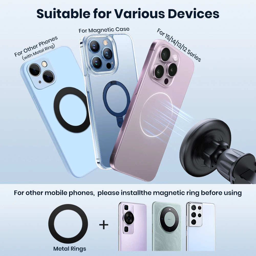 TOPK Magnetic Car Phone Mount – MagSafe-Compatible Air Vent Holder