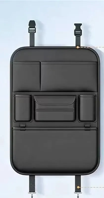Car Seat Back Organizer & Kick Mat – 6-Pocket Backseat Storage