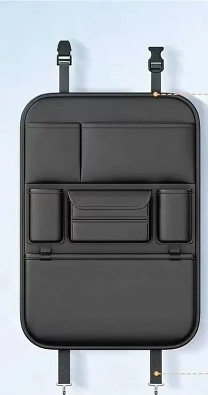 Car Seat Back Organizer & Kick Mat – 6-Pocket Backseat Storage