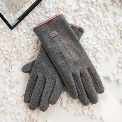 Guantes cortavientos con forro suave y compatibles con pantallas táctiles para mujer