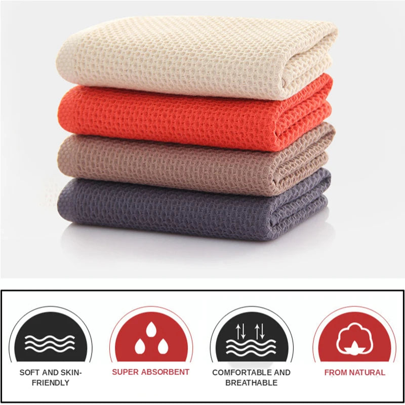 Waffle Cotton Towels – Hand & Bath Towel Bundles