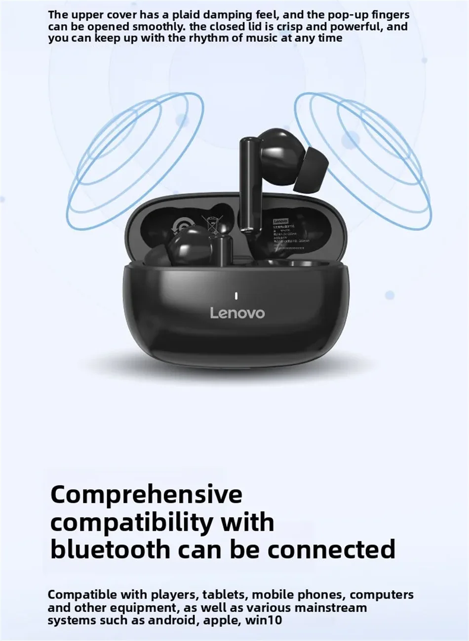 Lenovo TA210 Wireless Over-Ear Headphones – Bluetooth 5.3, Built-In Mic, Noise Isolating
