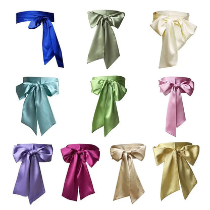 Satin-Schleife Taillengürtel – Breiter Bandgürtel für Kleider, 20 Farben