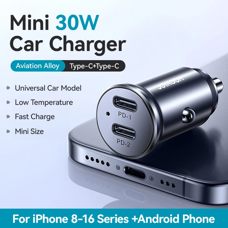 JOYROOM 30W Mini Dual-Port Car Charger
