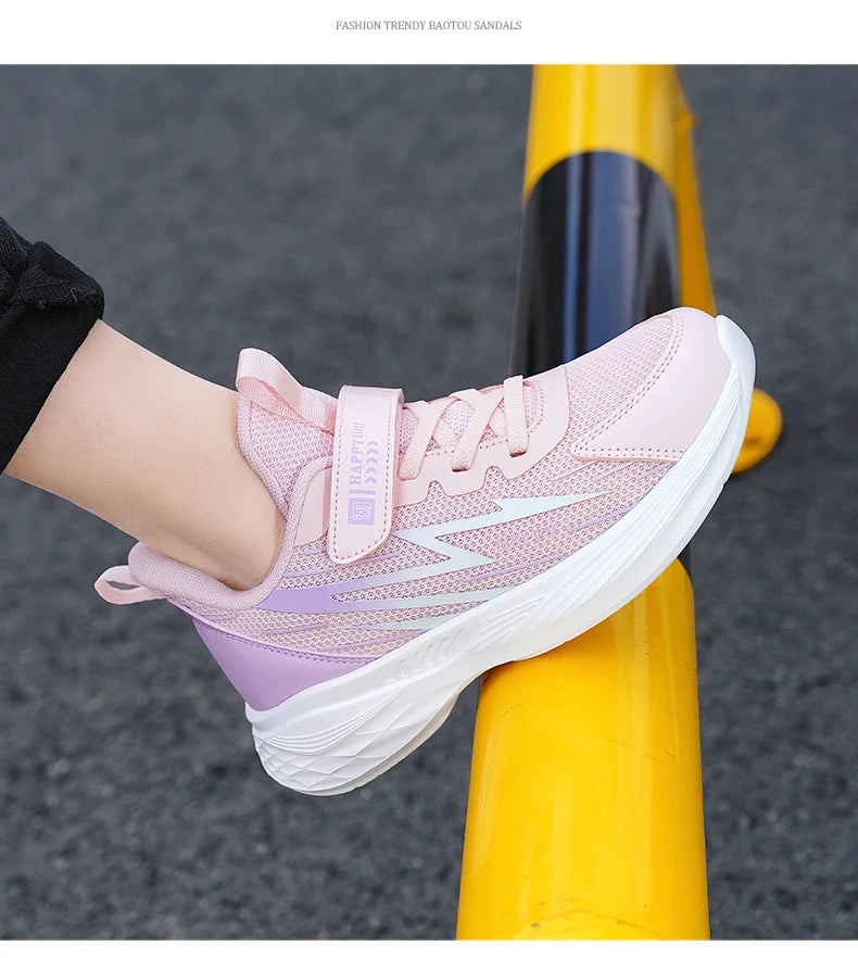 Cute Girls Casual Shoes White Mesh Sneakers Student Kids Summer Sock Footwear Fashion Children Sport Shoes Tenis Running Autumn