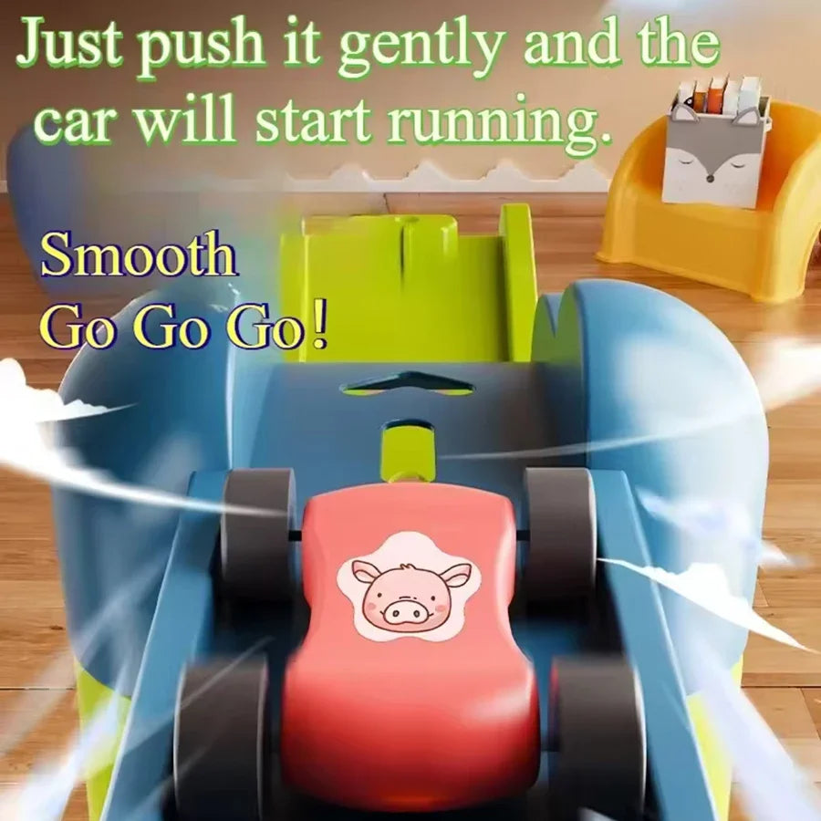 Gliding Car Ramp Toy – Multi-Level Race Track with 4, 6 or 12 Cars
