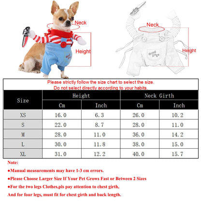 Lustiges Halloween-Kostüm für kleine und mittelgroße Hunde und Katzen, verstellbar, für Welpen, Cosplay-Party, Französische Bulldogge, Chihuahua, Haustierbekleidung