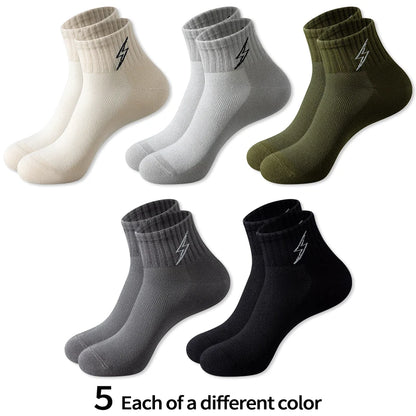 Men's Quarter Socks – 5 Pairs, Cotton-Blend Athletic Socks