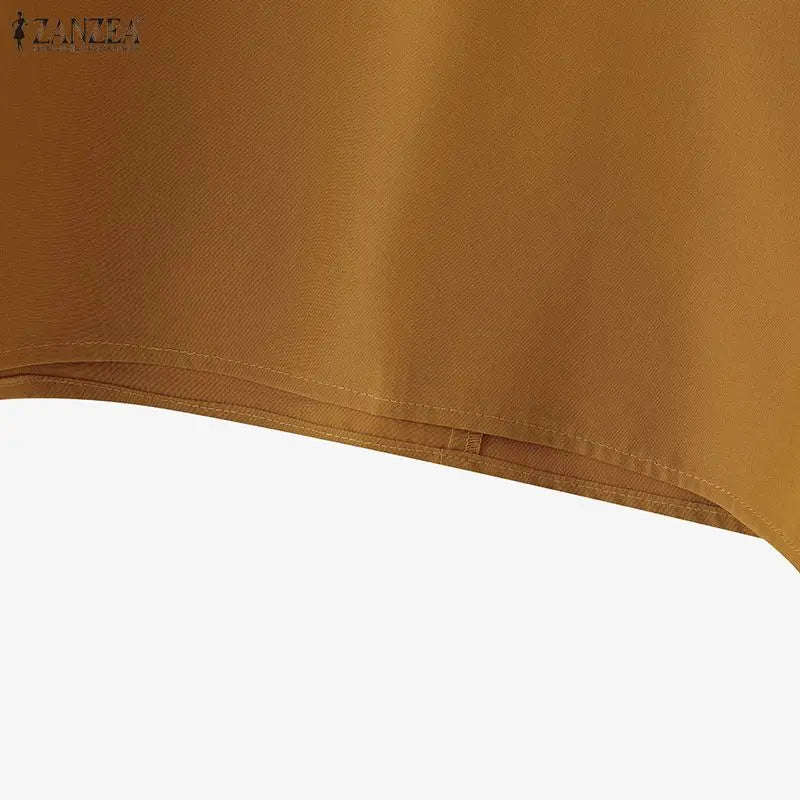 ZANZEA Elegant Bow Women Blouse 2025 Autumn Fashion Mesh Patchwork Long Lantern Sleeve Casual Tops Shirts Korean Ladies Blusas