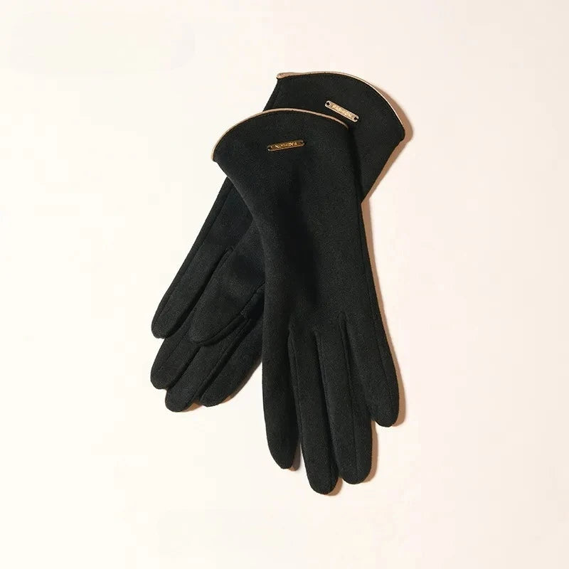 Women's Windproof Suede-Feel Touchscreen Gloves