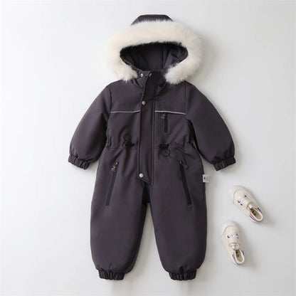 Kapuzen-Einteiler-Winter-Schneeanzug für Kinder