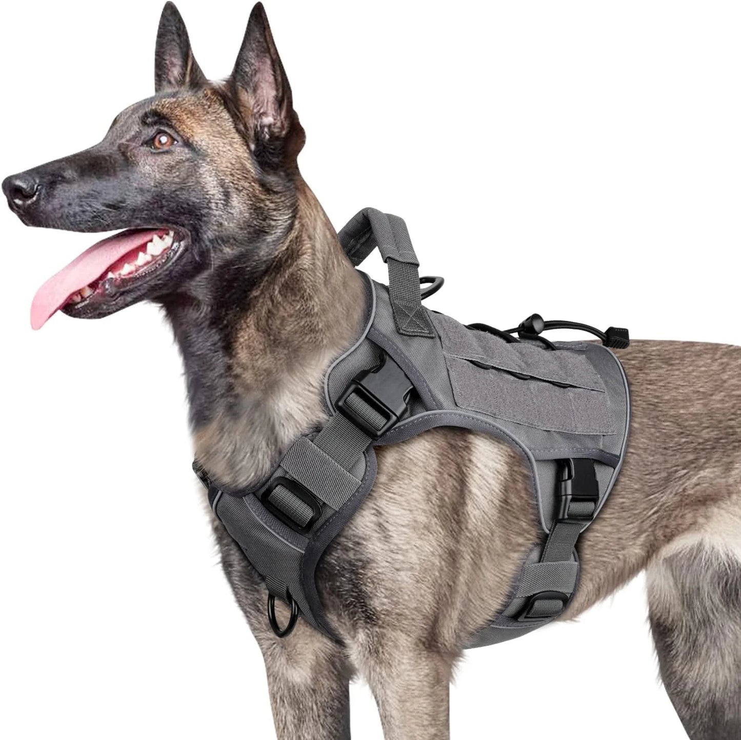 Adjustable No-Pull Tactical Dog Harness with Handle for Large Dogs - Reflective  Vest for Labrador Retriever, Siberian H