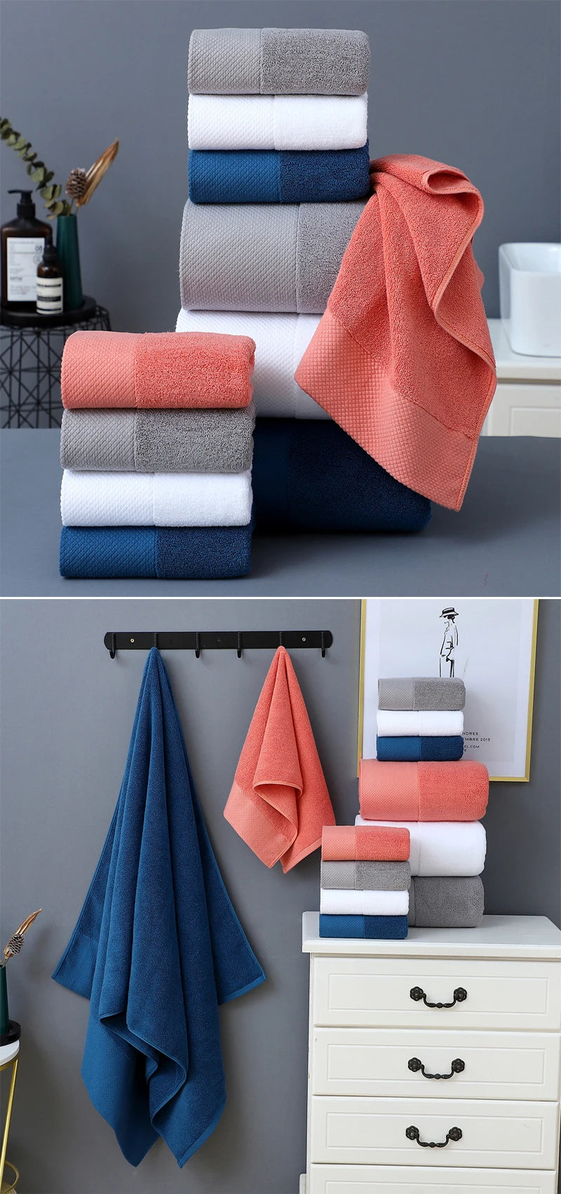 Heavyweight Cotton Bath Towel – Hand Towel or Oversized 90 × 180 cm