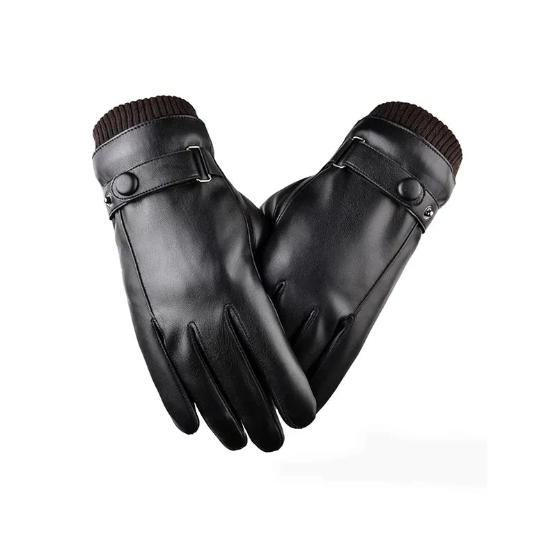 Men's Faux Leather Driving Gloves – Touchscreen, Non-Slip