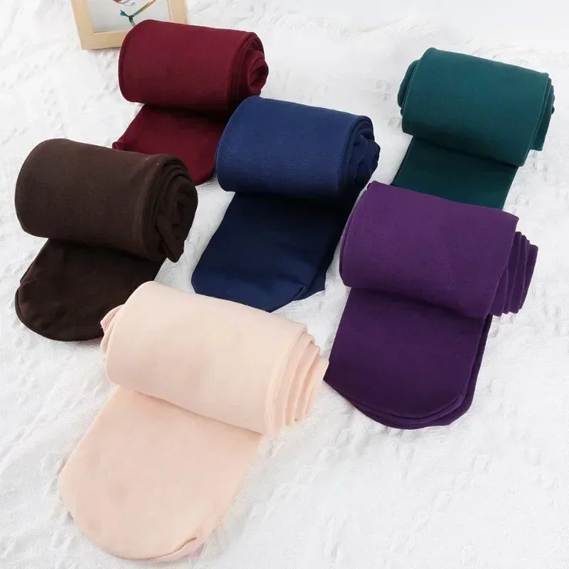 Fleece-Lined Sheer-Look Tights – Women's Thermal Winter Tights