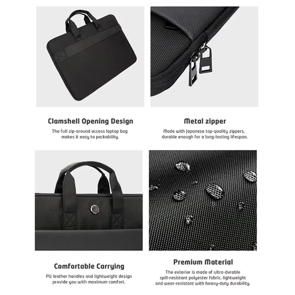 Laptop Handbag 14"-15.6" - Portable Briefcase Sleeve for MacBook, HP, Dell & Acer