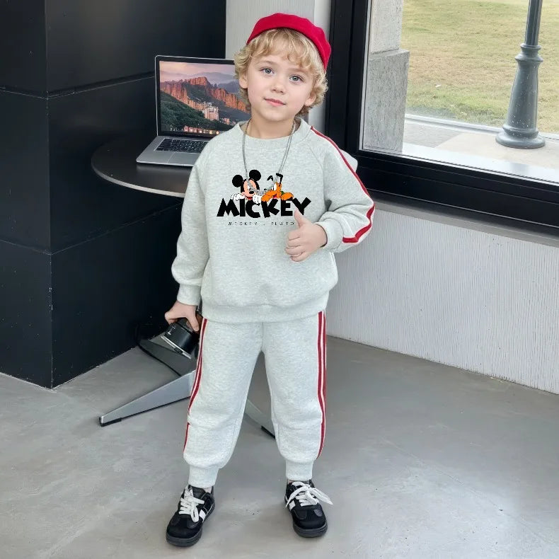 Boys' Side Stripe Tracksuit - Hoodie & Long Pants 2-Piece Set, 9M-8Y