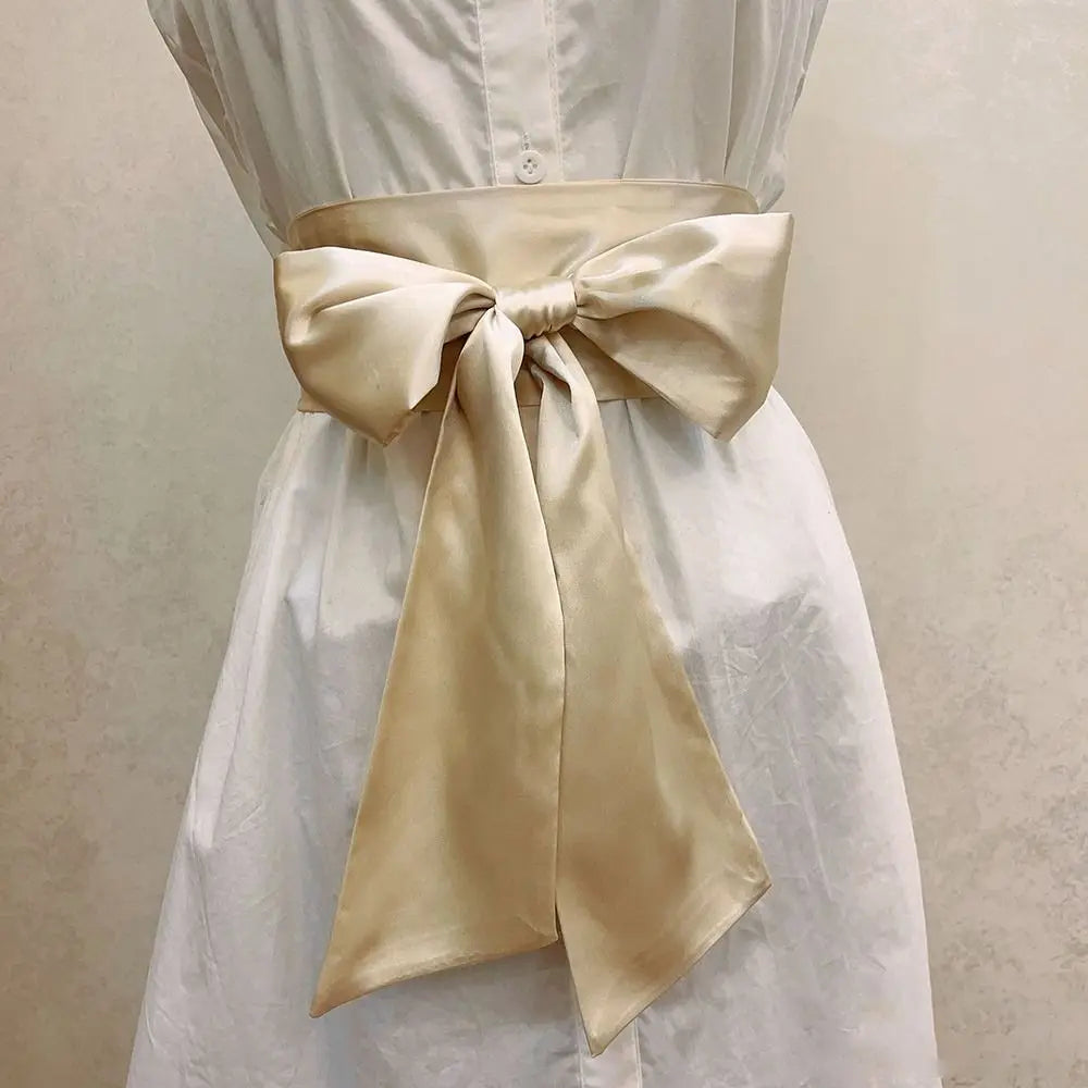 Satin Bow Waist Sash – Wide Ribbon Belt for Dresses, 20 Colours