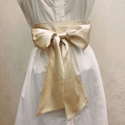 Satin-Schleife Taillengürtel – Breiter Bandgürtel für Kleider, 20 Farben
