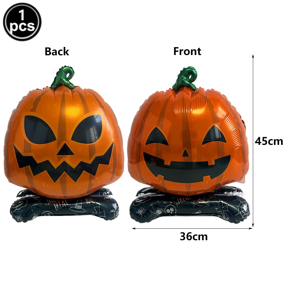 Halloween Standing Foil Balloons – Haunted House, Skull, Witch & Coffin Mylar Decorations
