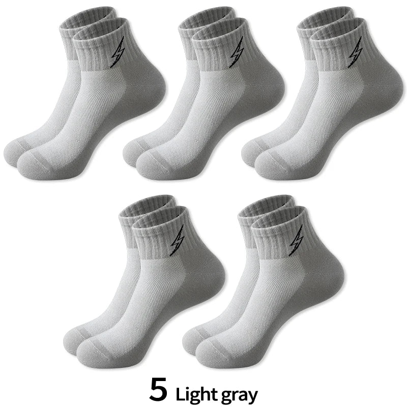 Men's Quarter Socks – 5 Pairs, Cotton-Blend Athletic Socks