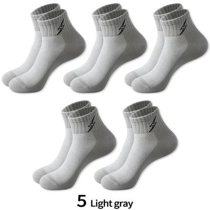 Men's Quarter Socks – 5 Pairs, Cotton-Blend Athletic Socks