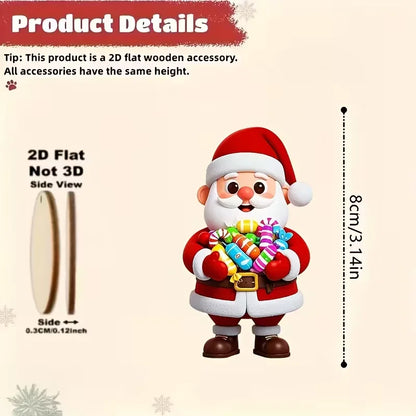 Wooden Santa & Gingerbread Christmas Ornaments – Set of 10