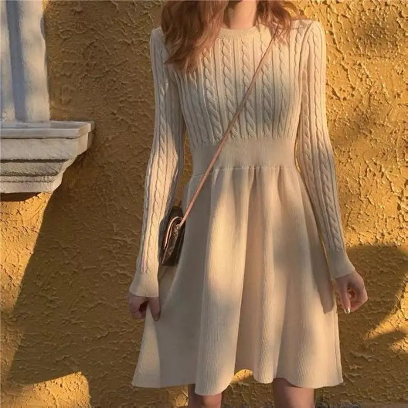Women's Embroidered Long-Sleeve A-Line Mini Dress