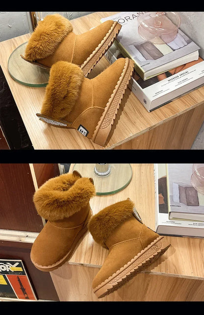 Botas de invierno bajas para niña con parte superior de poliéster