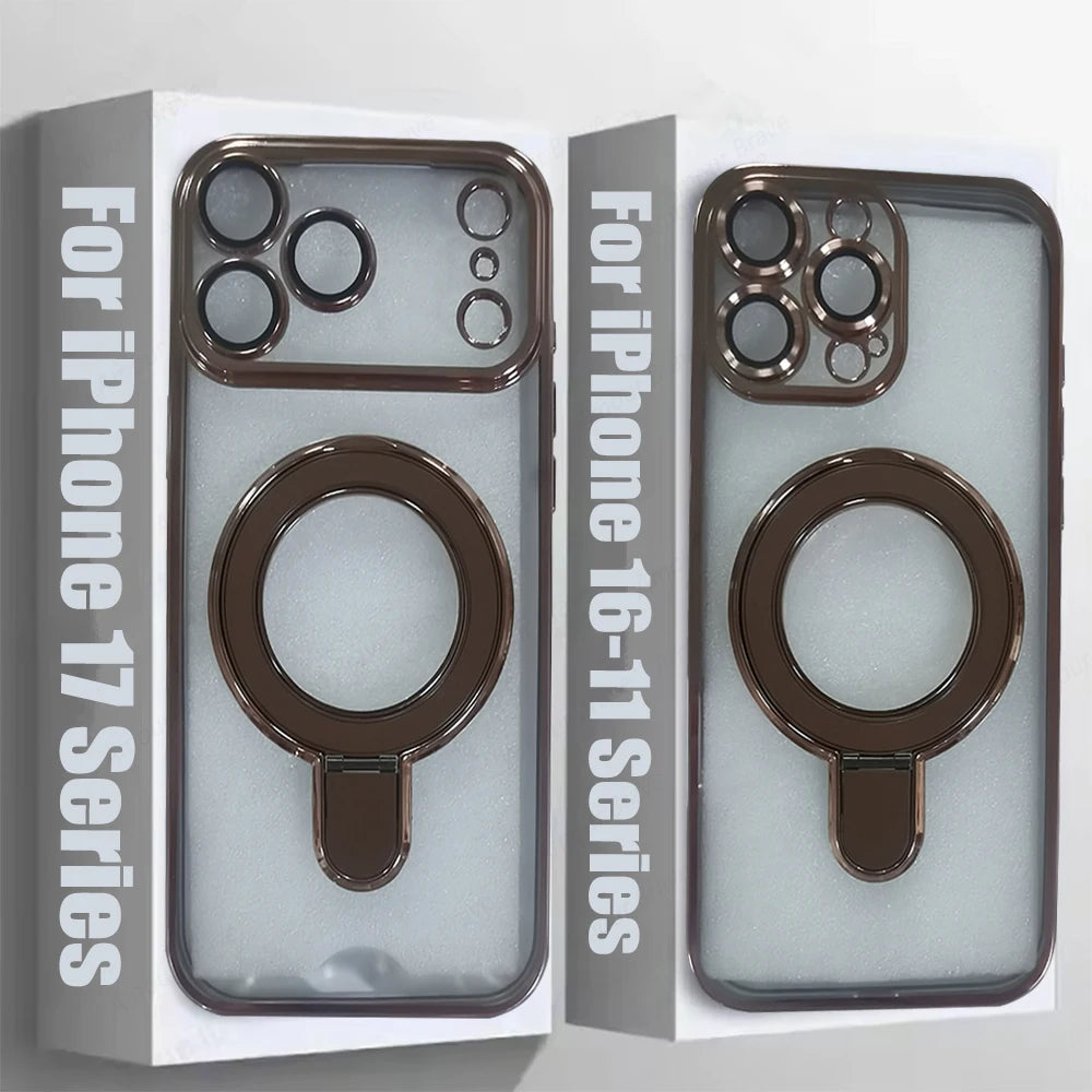 Clear Magnetic iPhone Case with Ring Stand